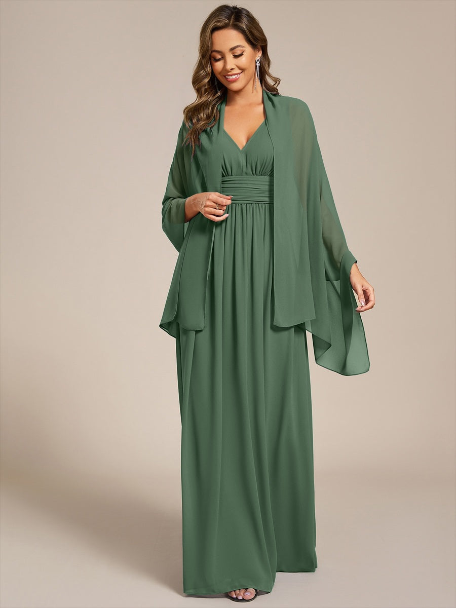 Color=Eucalyptus | Elegant Chiffon Shawl for Special Occasions-Eucalyptus