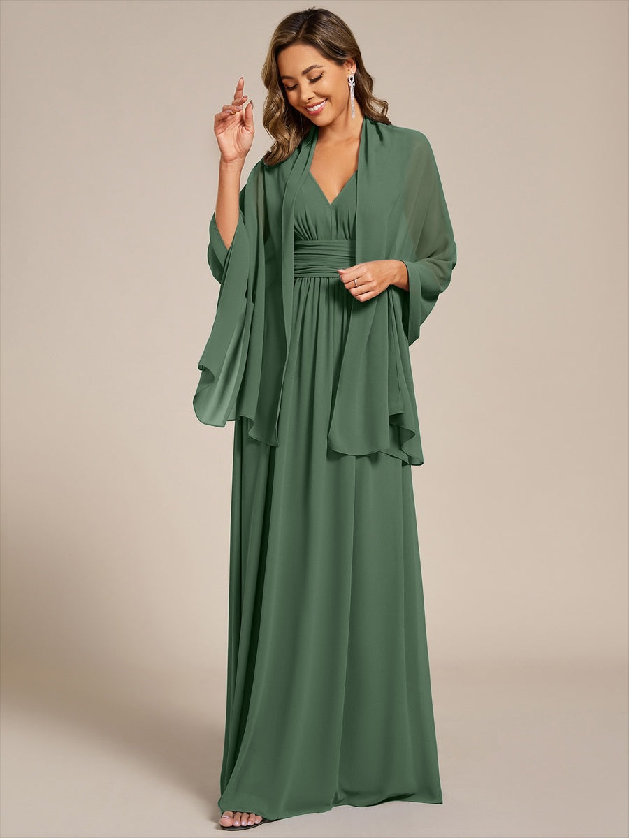 Color=Eucalyptus | Elegant Chiffon Shawl for Special Occasions-Eucalyptus