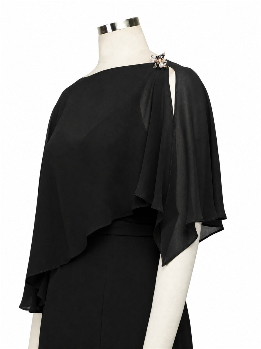 EA02750BK | Contemporary Eveningwear Elegant Design Shawl