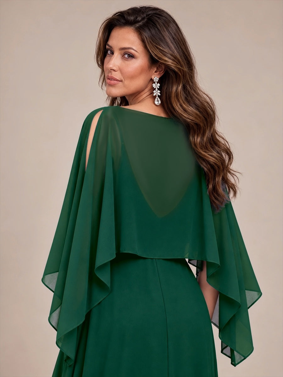 Color=Dark Green | Contemporary Eveningwear Product Detail Design Shawl - Dark Green