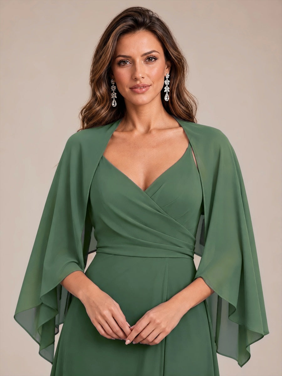 Color=Eucalyptus | Contemporary Eveningwear Product Detail Design Shawl - Eucalyptus