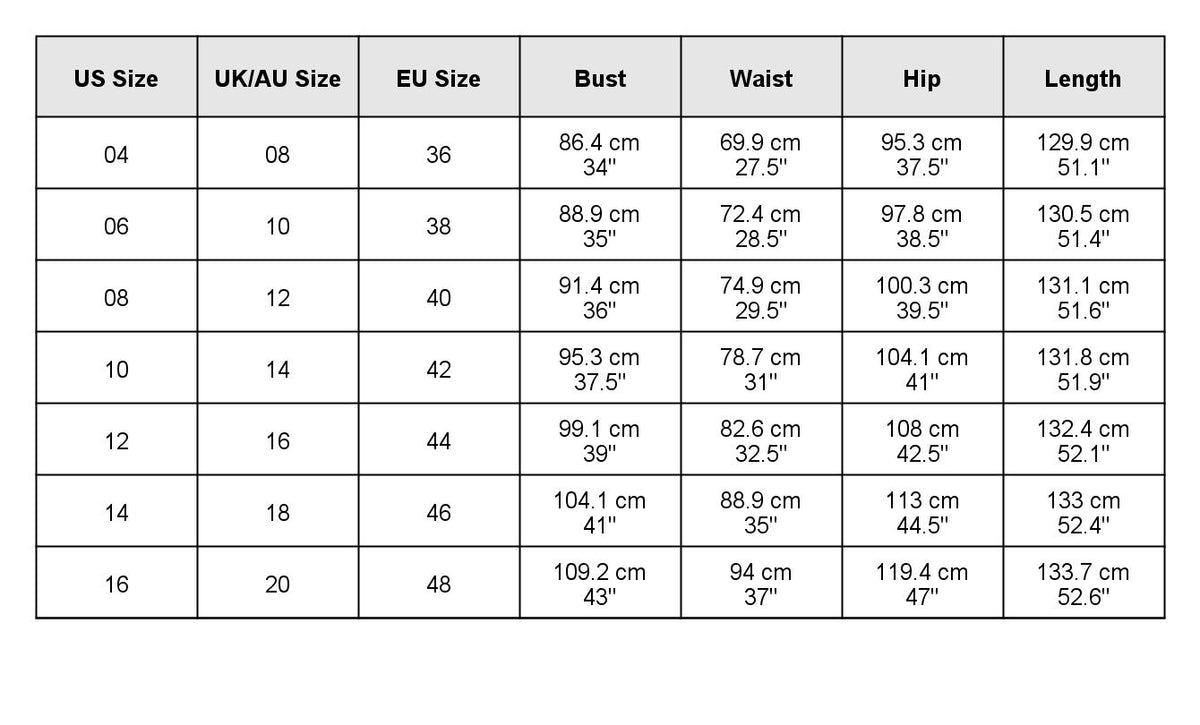 size chart