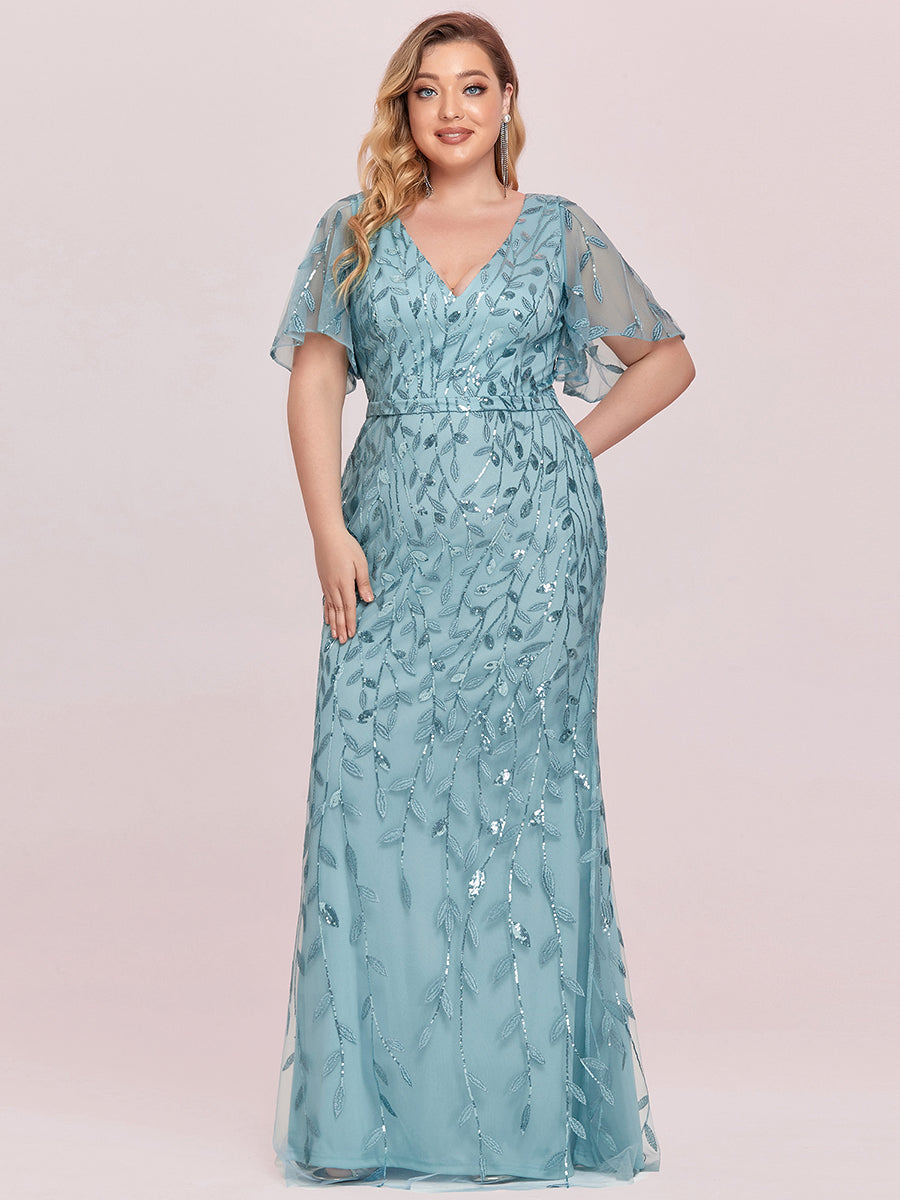 light blue sequin dress plus size Luxe: Ultimate Embellishment Women's Luxe Plus Size Light Blue Sequin Hand Embellished Cape Dress Size 22-24