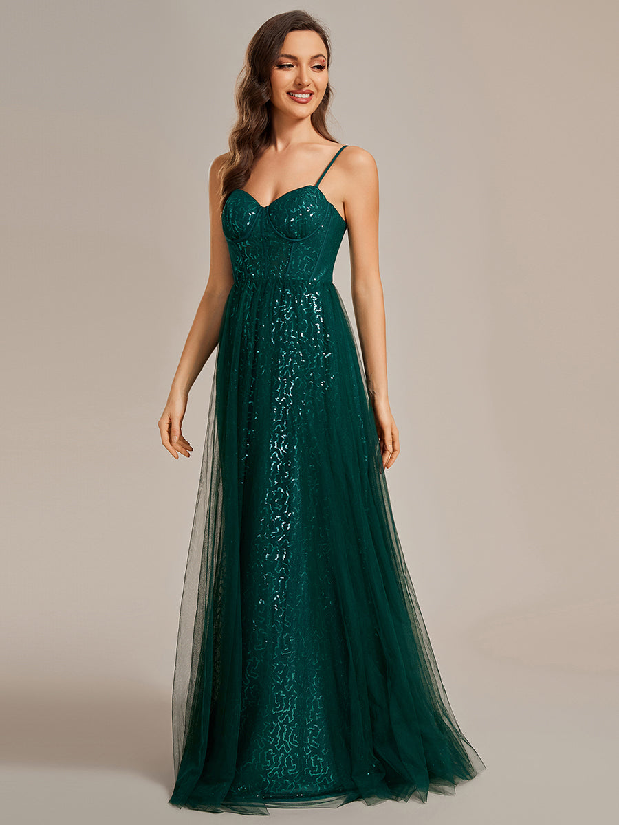 Color=Color | Exquisite Empire Waist Sequin Shiny A-Line Floor Length Sweetheart Neckline Spaghetti Straps Wholesale Evening Dress-Color 5