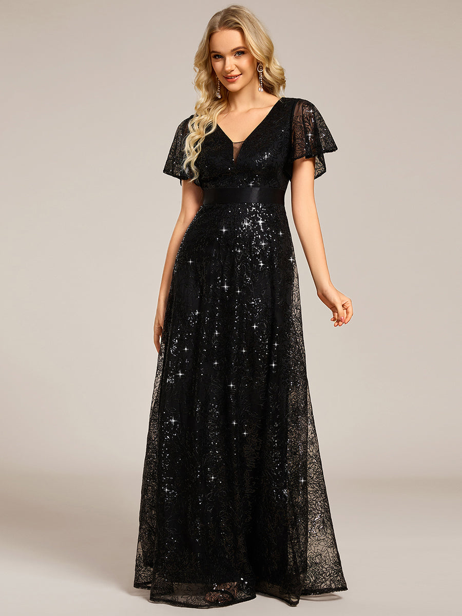 Exquisite Sequin Paillette Embroidery Evening Dresses with Ruffles Sle Exquisite Sequin Paillette Embroidery Evening Dresses with Ruffles Sle