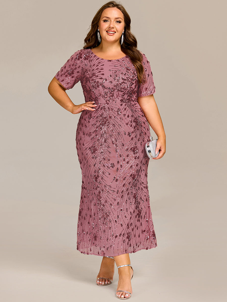 Color=Purple Orchid | Bulk Order | Bodycon Fishtail Paillette Pleated Evening Gown-Purple Orchid 1
