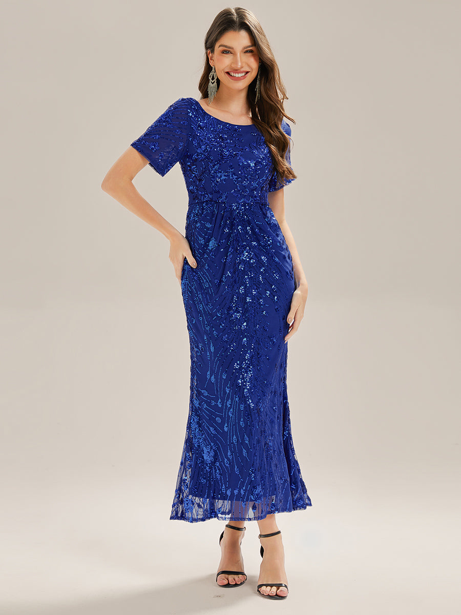 Color=Sapphire Blue | Bulk Order | Bodycon Fishtail Paillette Pleated Evening Gown-Sapphire Blue 10