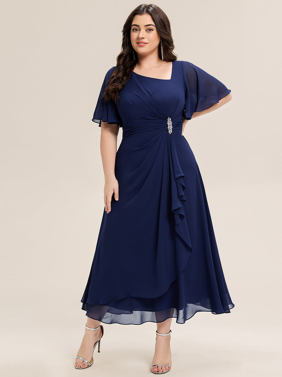 Color=Navy Blue | Bulk Order Short Sleeve Ruffle Asymmetrical A-Line Midi Evening Dresses-Navy Blue 26