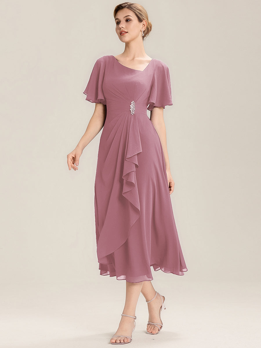 Color=Purple Orchid | Fast Delivery Short Sleeve Asymmetrical Rhinestone A-Line Midi Evening Dresses-Purple Orchid 24