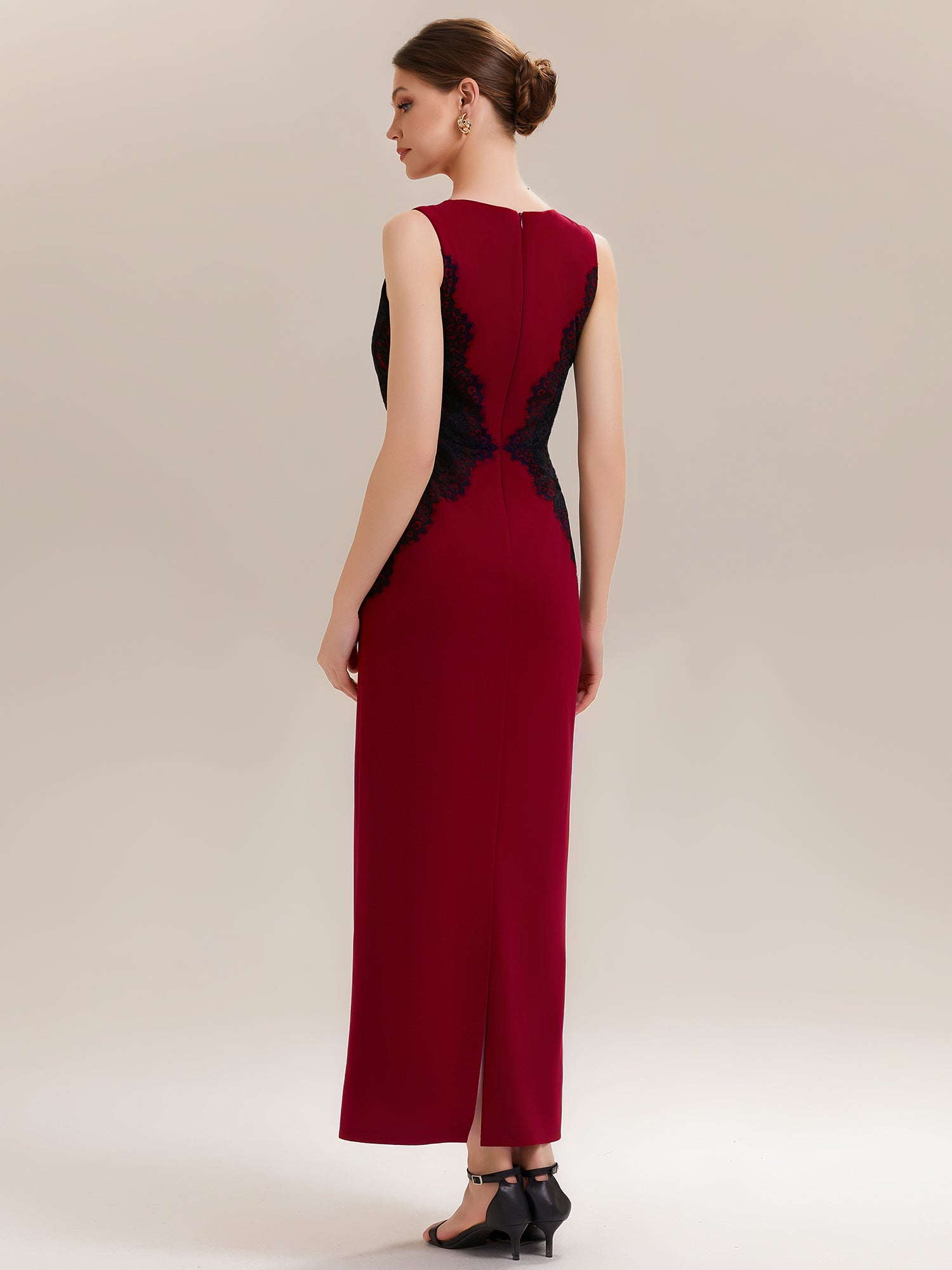 Color=Dark Red | One Stop Shop Strapless High Stretch Bodycon Maxi Dress with Cut-Out Detail Evening Dresses-Dark Red 2
