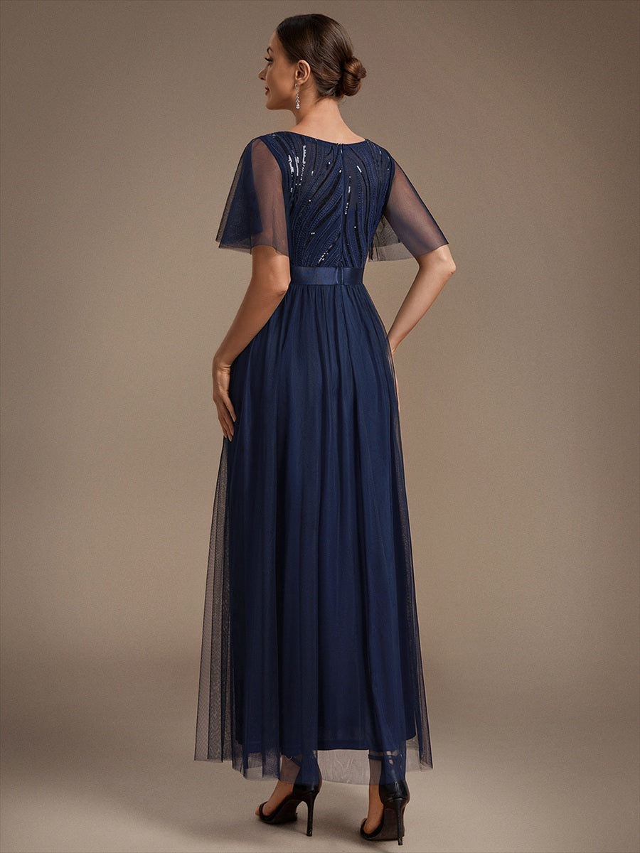 Wholesale Pricing Plus Size Ruffle Sleeve Tulle Sequin A-Line Round Neck Evening Dresses - EE02786NB-R2.jpg