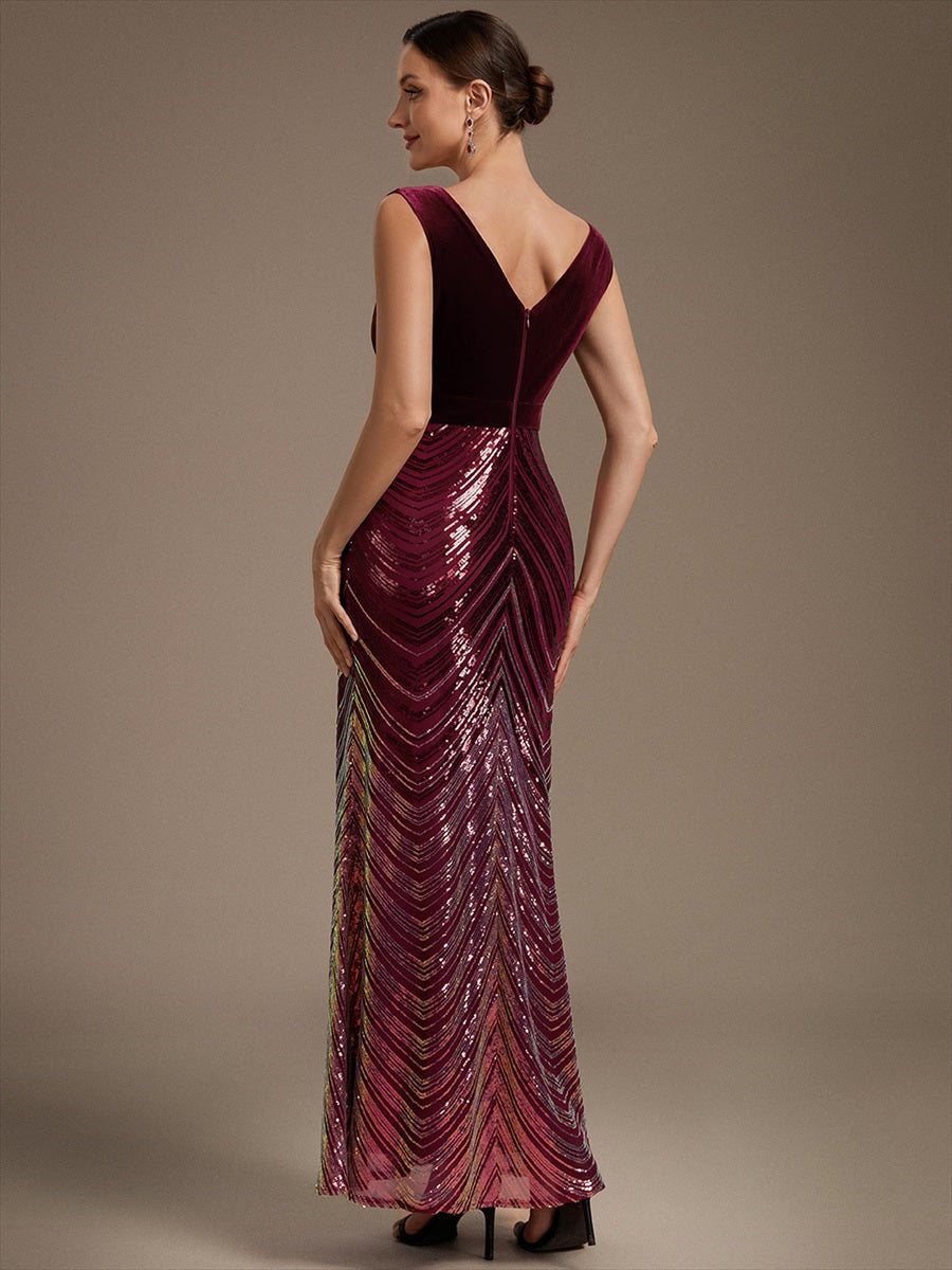 Fast Delivery Plus Size Sleeveless V-Neck Ombre Sequin Mermaid Maxi Evening Dresses - EE02788BD-R2.jpg