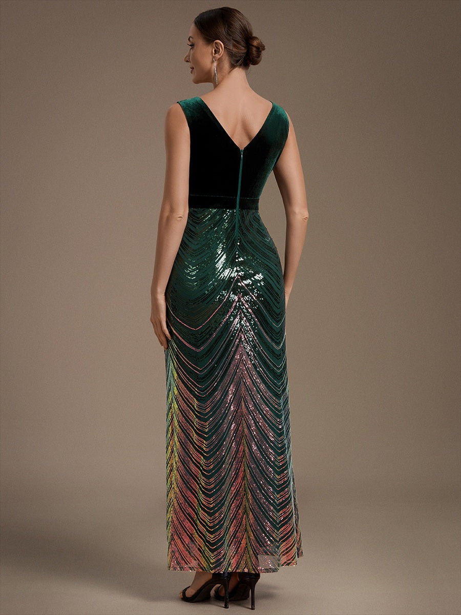 Fast Delivery Plus Size Sleeveless V-Neck Ombre Sequin Mermaid Maxi Evening Dresses - EE02788DG-R2.jpg