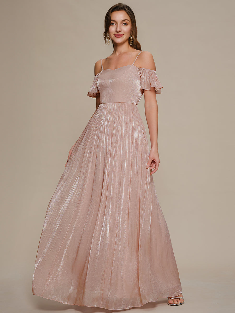 Color=Dusty Rose | B2B-Exclusive Short Sleeve Off Shoulder A-Line Floor Length Evening Dresses-Dusty Rose 4