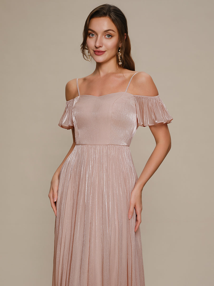 Color=Dusty Rose | B2B-Exclusive Short Sleeve Off Shoulder A-Line Floor Length Evening Dresses-Dusty Rose 3