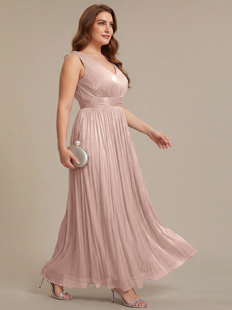 Color=Dusty Rose | Wholesale Strapless V-Neck Gathered A-Line Floor Length Evening Dresses-Dusty Rose 39