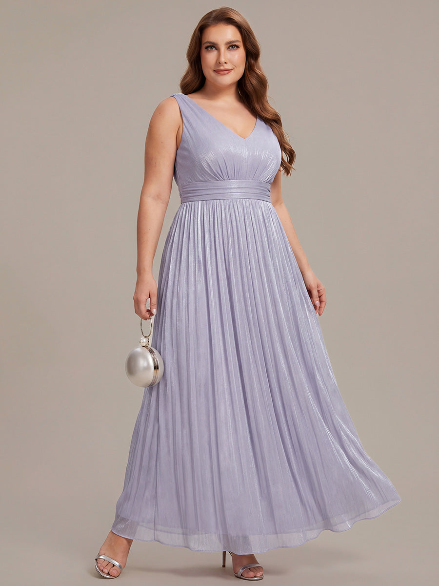 Color=Frosted Lilac | Wholesale Strapless V-Neck Gathered A-Line Floor Length Evening Dresses-Frosted Lilac 6