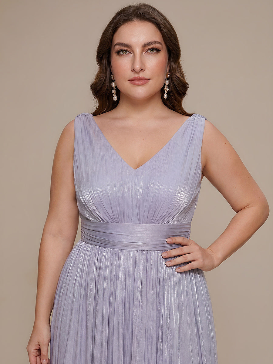Color=Frosted Lilac | Wholesale Strapless V-Neck Gathered A-Line Floor Length Evening Dresses-Frosted Lilac 8