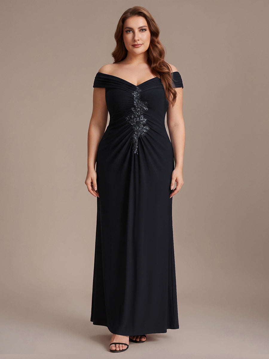 Color=Black | Industrial Use Sleeveless Multi-way V-neck High Stretch Sheath Maxi Evening Dresses-Black 10