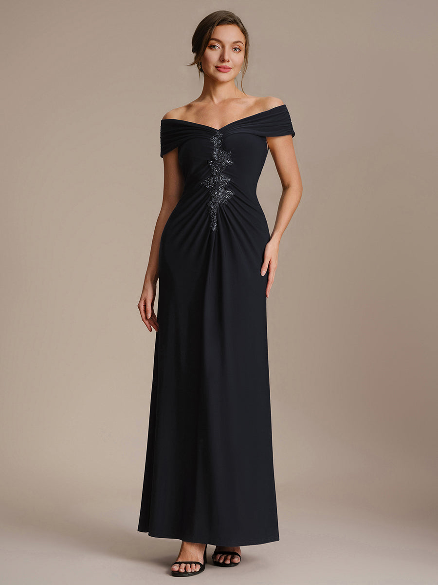 Color=Black | Industrial Use Sleeveless Multi-way V-neck High Stretch Sheath Maxi Evening Dresses-Black 5