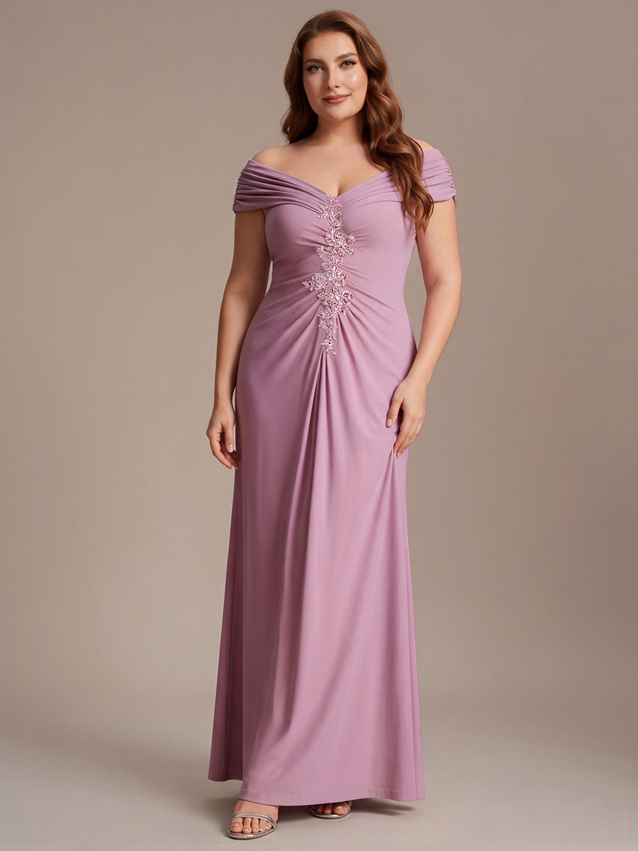Color=Purple Orchid | Industrial Use Sleeveless Multi-way V-neck High Stretch Sheath Maxi Evening Dresses-Purple Orchid 30