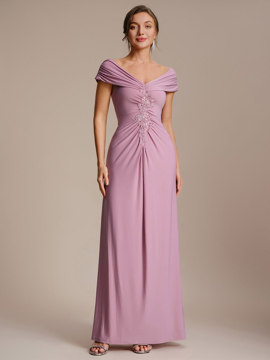 Color=Purple Orchid | Industrial Use Sleeveless Multi-way V-neck High Stretch Sheath Maxi Evening Dresses-Purple Orchid 21