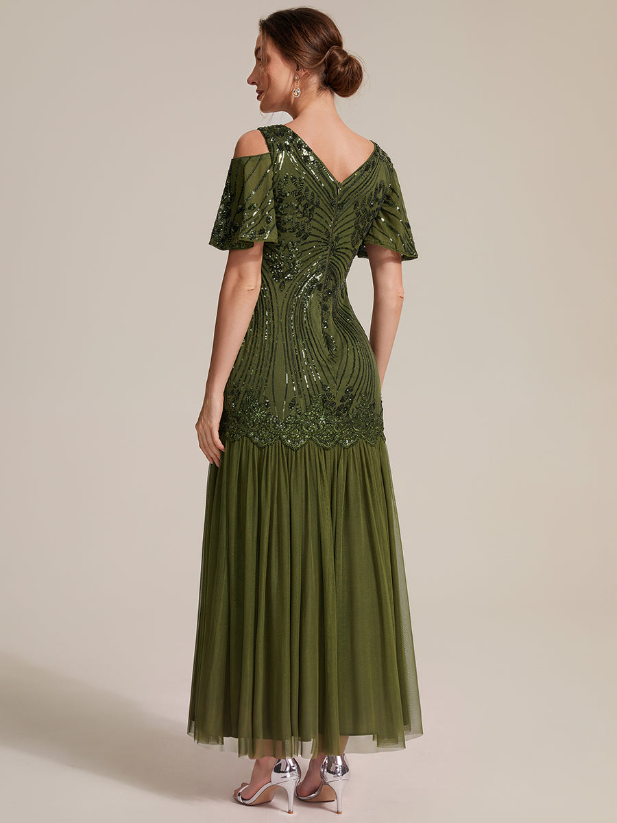 Industrial Use Plus Size Short Ruffle Sleeve Sequin V-Neck Sheath Evening Dresses - EE02822OG-R2.jpg