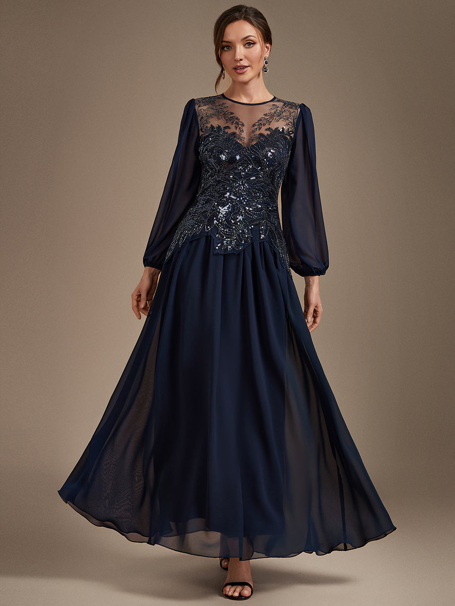 Bulk Order Plus Size Long Sleeve Sequin Chiffon Round Neck A-Line Evening Dresses - EE02875NB-R.jpg