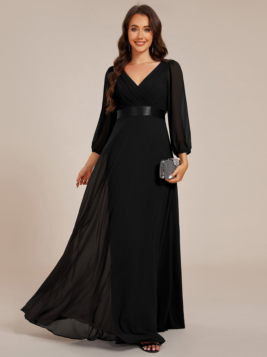 Classical Floor Length Long Sleeves Empire Waist Chiffon Evening Dress Classical Floor Length Long Sleeves Empire Waist Chiffon Evening Dress