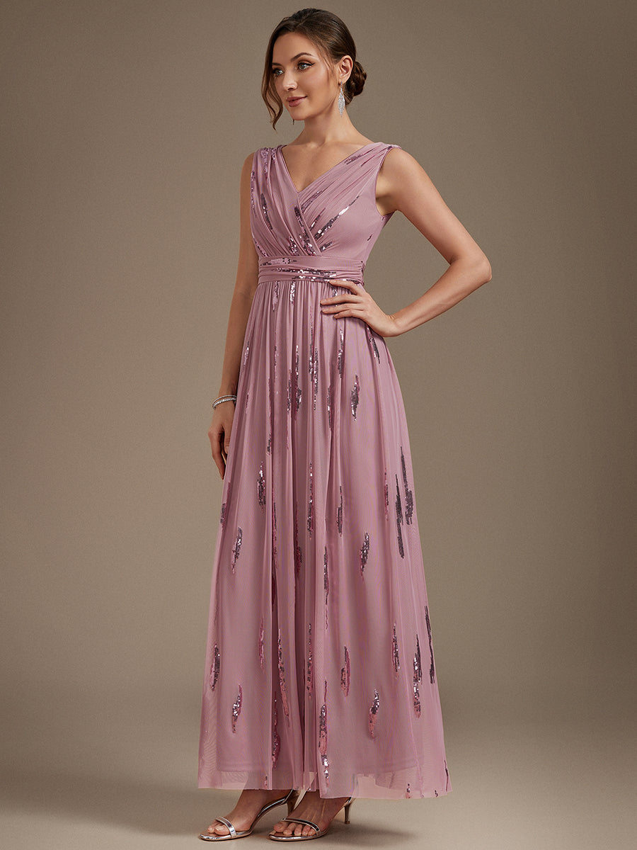 Color=Purple Orchid | Sequin Draped Sleeveless Maxi Evening Dress Wholesale-Purple Orchid 3