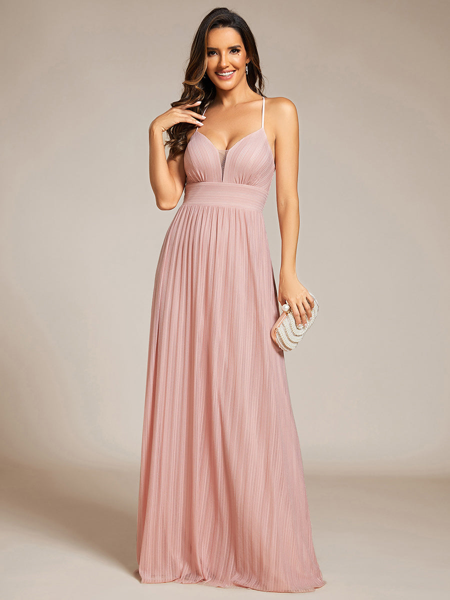 Color=Pink | Sparkle Sleeveless Backless Cross Strap Wholesale Formal Evening Dress-Pink 