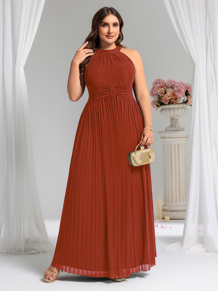 Color=Burnt Orange | Wholesale Pricing Strapless Halter Neck High Stretch A-Line Floor Length Evening Dresses-Burnt Orange 20