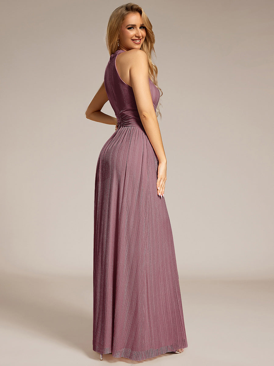 Color=Purple Orchid | Wholesale Pricing Strapless Halter Neck High Stretch A-Line Floor Length Evening Dresses-Purple Orchid 42