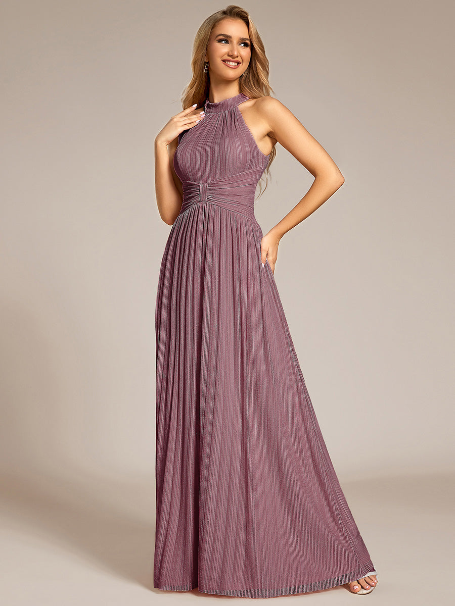 Color=Purple Orchid | Wholesale Pricing Strapless Halter Neck High Stretch A-Line Floor Length Evening Dresses-Purple Orchid 44