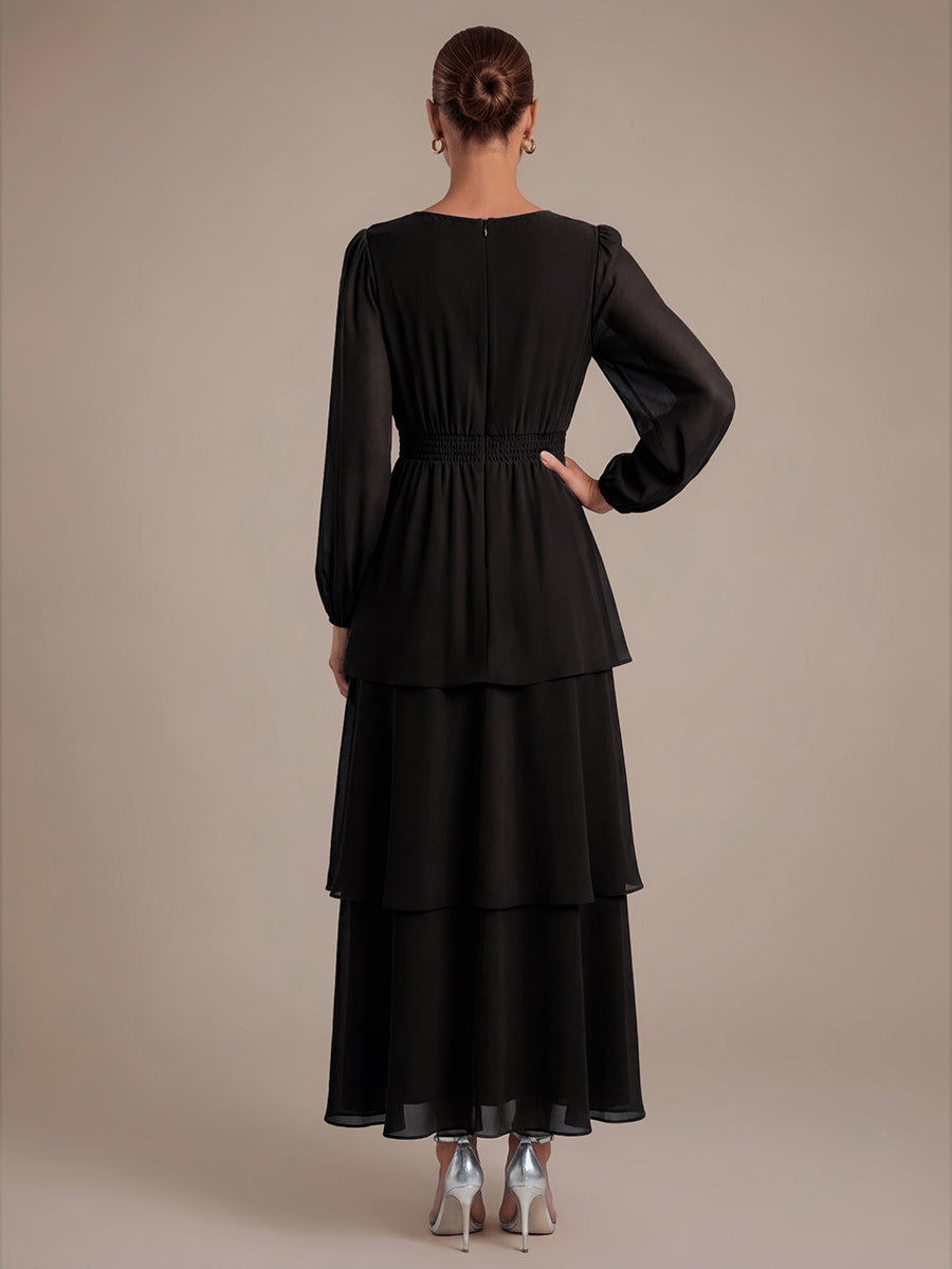 Bulk Order Plus Size Long Sleeve Chiffon A-Line Crossover Wedding Guest Dresses - EG00965BK-R2.jpg