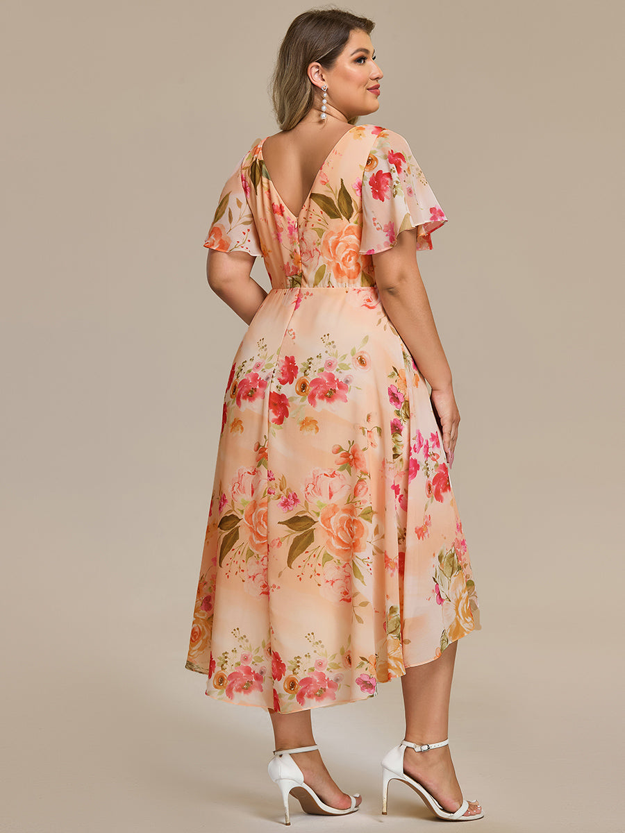 Color=Peach Fuzz | Pleated Ruffles Chiffon Wholesale Wedding Guest Dresses-Peach Fuzz 87