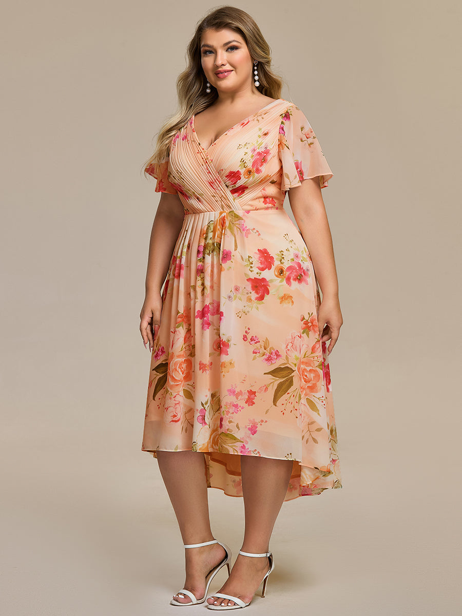 Color=Peach Fuzz | Pleated Ruffles Chiffon Wholesale Wedding Guest Dresses-Peach Fuzz 88