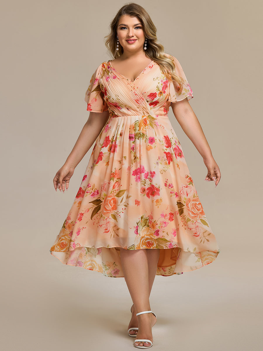 Color=Peach Fuzz | Pleated Ruffles Chiffon Wholesale Wedding Guest Dresses-Peach Fuzz 89