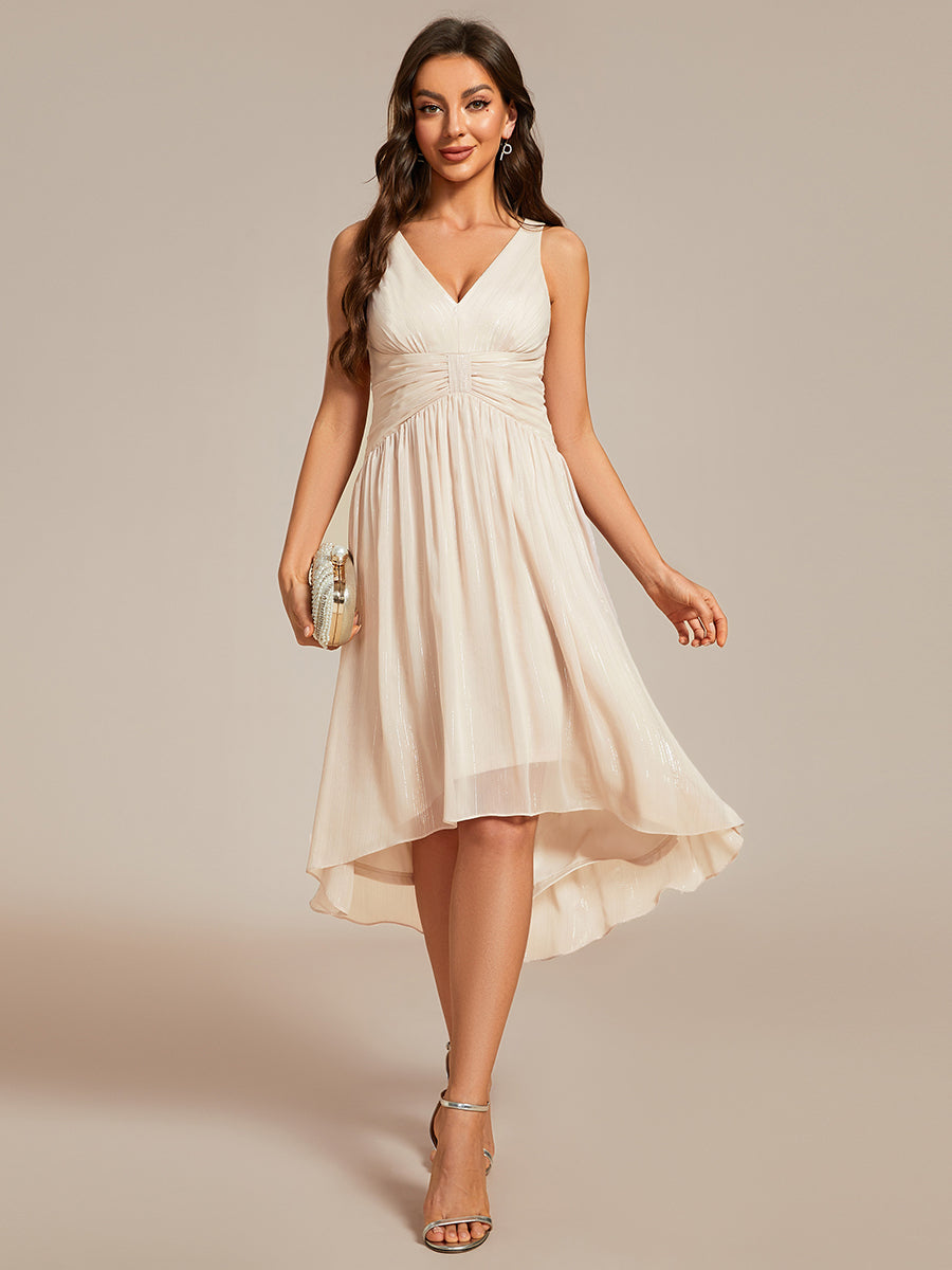 Glittery Spaghetti Straps Knee Length Bowknot Bridesmaid Dress Glittery Spaghetti Straps Knee Length Bowknot Bridesmaid Dress