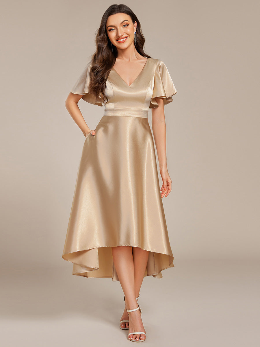 satin dress for wedding guest Dresses White Formal Maxi Dress Half Sleeves Ankle Length Soft