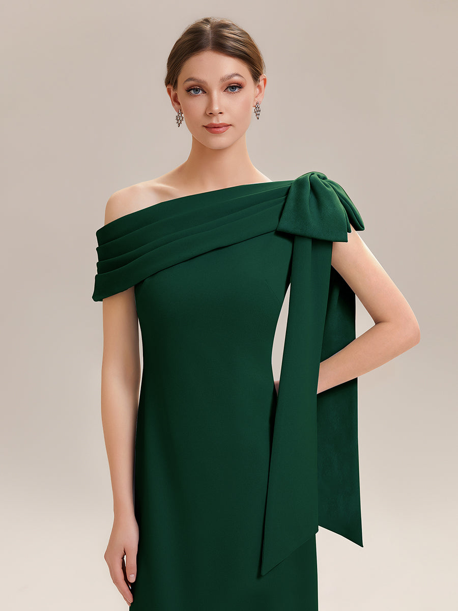 Color=Dark Green | One Stop Shop Strapless Asymmetrical Sheath High Stretch Floor Length Wedding Guest Dresses-Dark Green 13