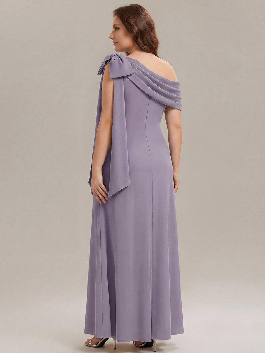 Color=Frosted Lilac | One Stop Shop Strapless Asymmetrical Sheath High Stretch Floor Length Wedding Guest Dresses-Frosted Lilac 27