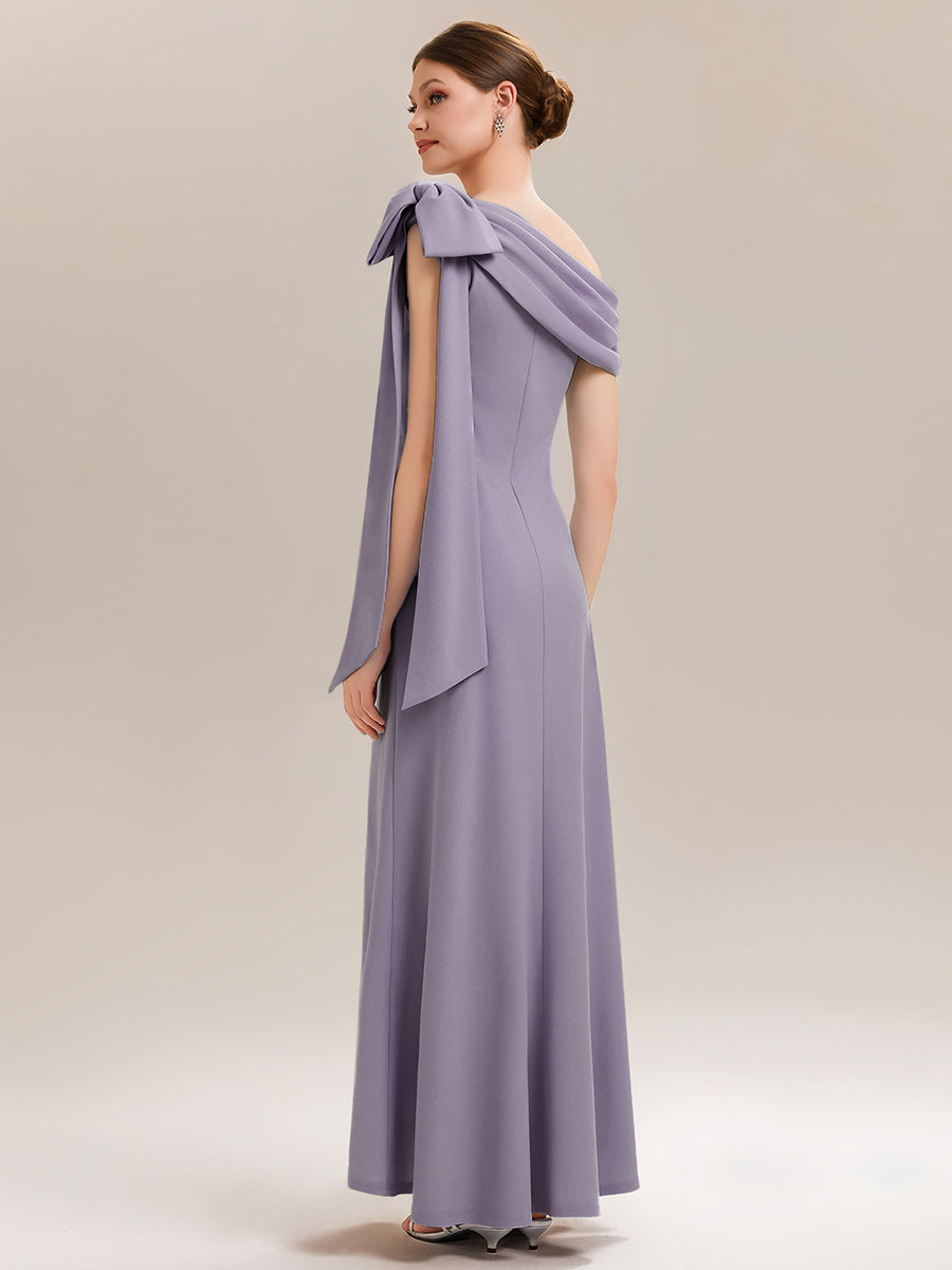 Color=Frosted Lilac | One Stop Shop Strapless Asymmetrical Sheath High Stretch Floor Length Wedding Guest Dresses-Frosted Lilac 22