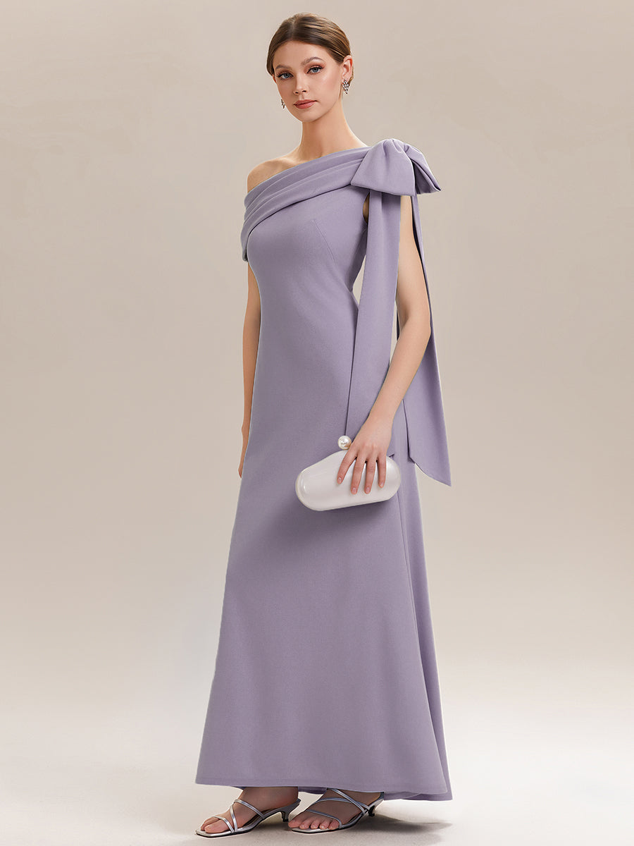 Color=Frosted Lilac | One Stop Shop Strapless Asymmetrical Sheath High Stretch Floor Length Wedding Guest Dresses-Frosted Lilac 24