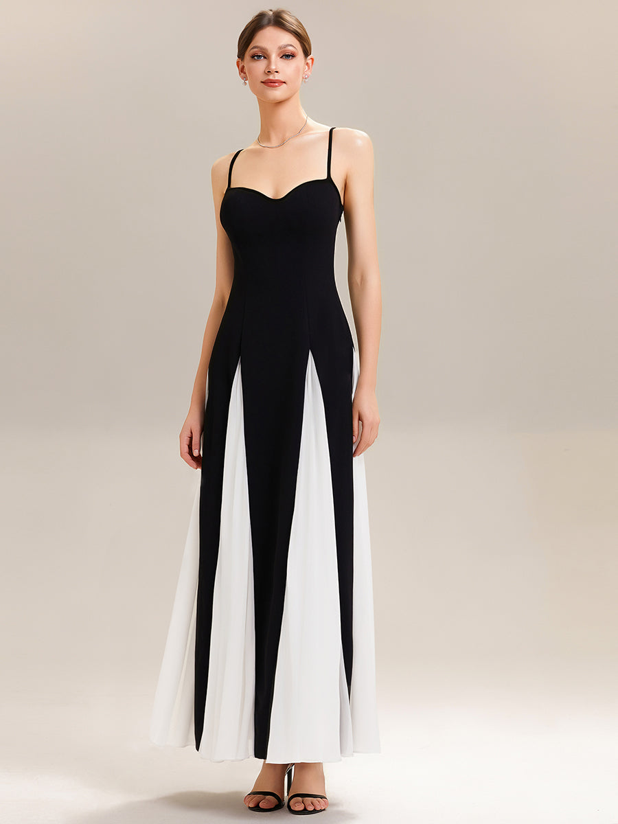 Color=Black | Wholesale Pricing Strapless Adjustable Spaghetti Straps A-Line Floor Length Wedding Guest Dresses-Black 4