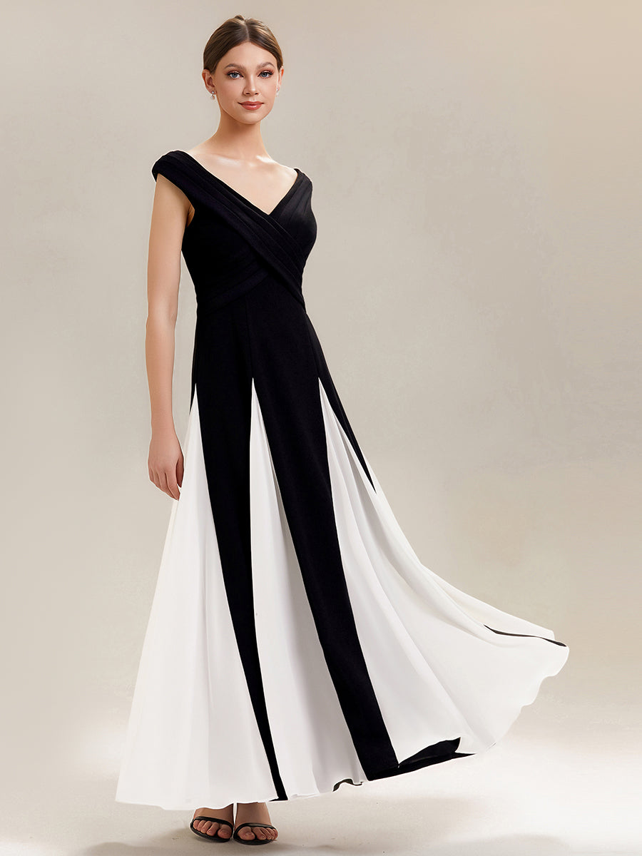 High Stretch A-Line Floor Length Wedding Guest Dress with Short Sleeves High Stretch A-Line Floor Length Wedding Guest Dress with Short Sleeves