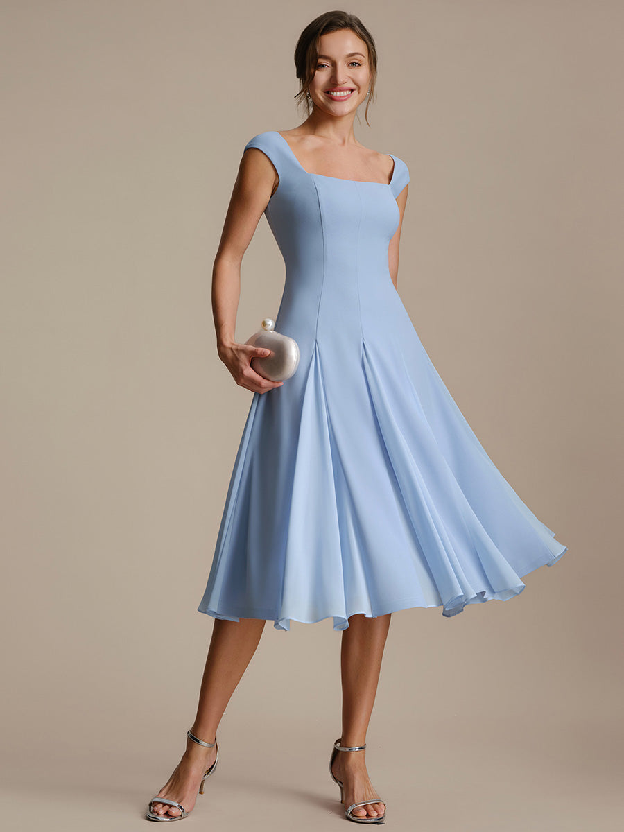 Color=Ice Blue | One Stop Shop Short Sleeve Cap Sleeve Patchwork A-Line Midi Wedding Guest Dresses-Ice Blue 35