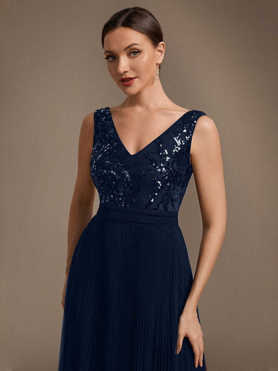 Factory Design Plus Size Sleeveless Tulle V-Neck A-Line Sequin Lace Wedding Guest Dresses - EG02844NB-R5.jpg