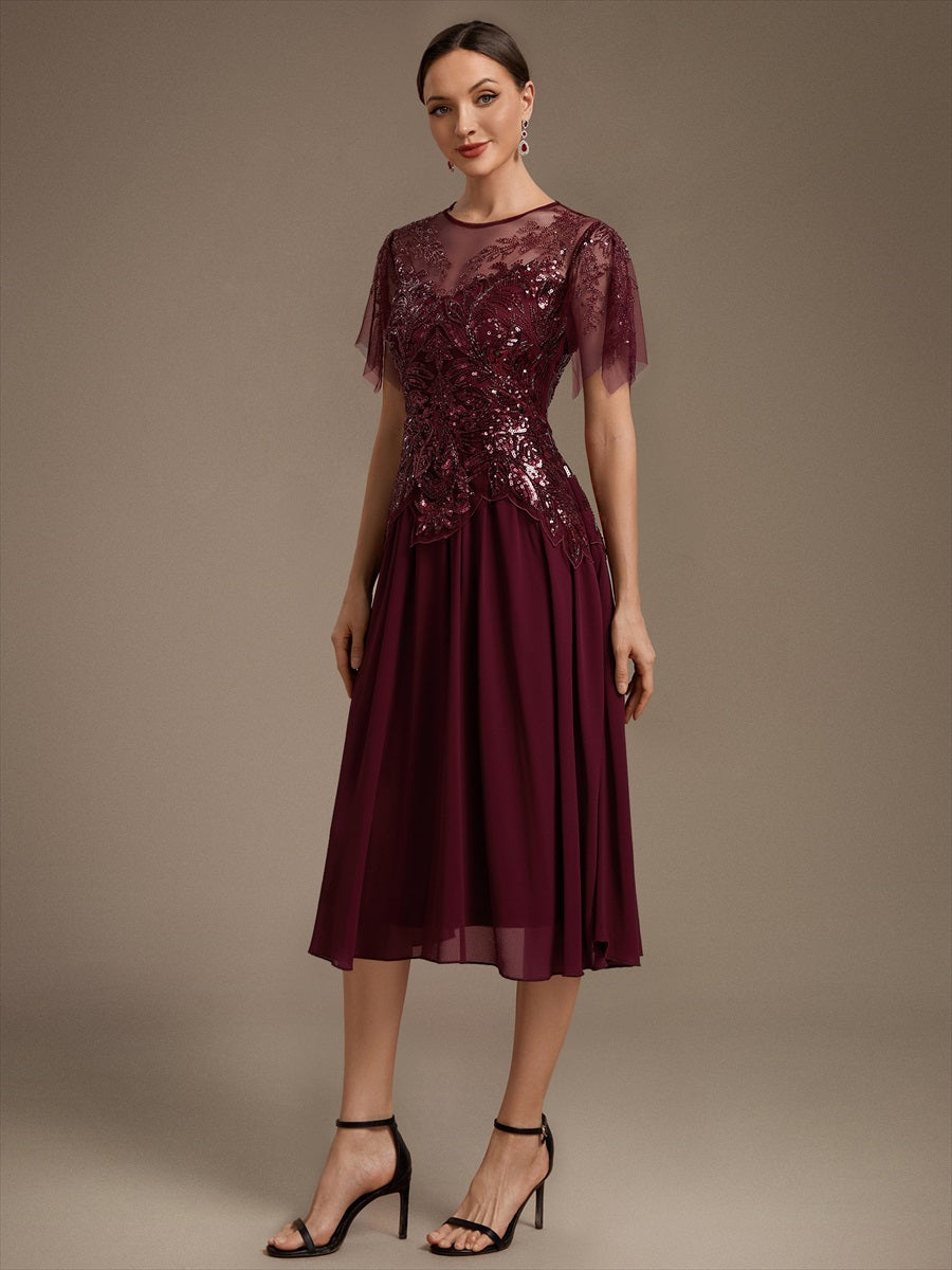 Wholesale Plus Size Short Ruffle-Sleeve Tulle A-Line Round-Neck Wedding Guest Dresses - EG06227BD-R3.jpg