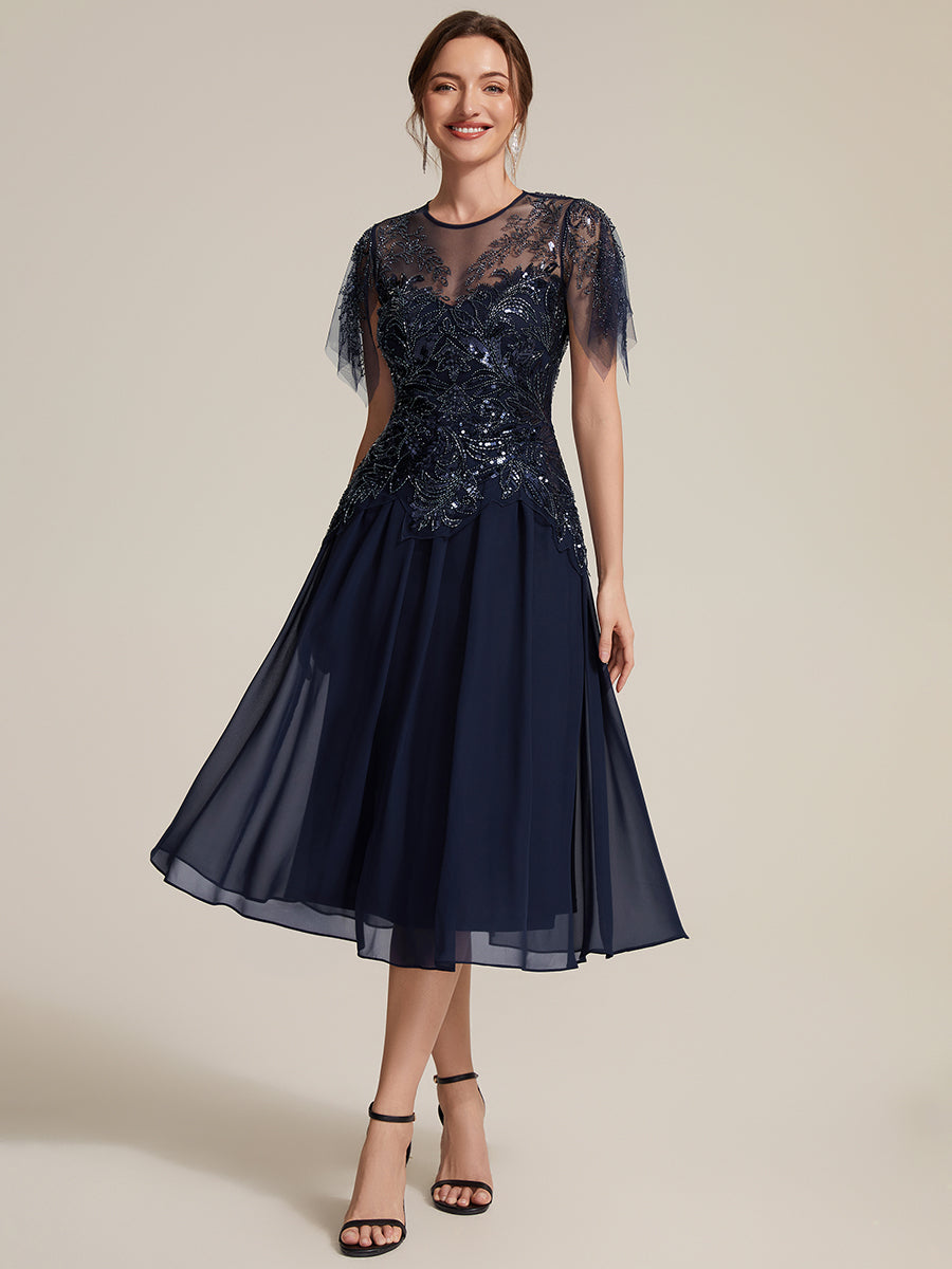 Wholesale Plus Size Short Ruffle-Sleeve Tulle A-Line Round-Neck Wedding Guest Dresses - EG06227NB-R.jpg